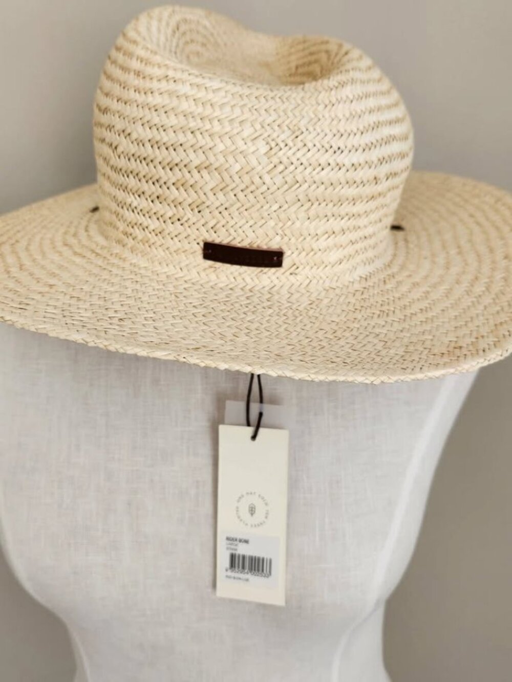 Will + Bear Sz large Rider Bone Palm Desert Straw Hat Adjustable UPF 50+ (flaw)